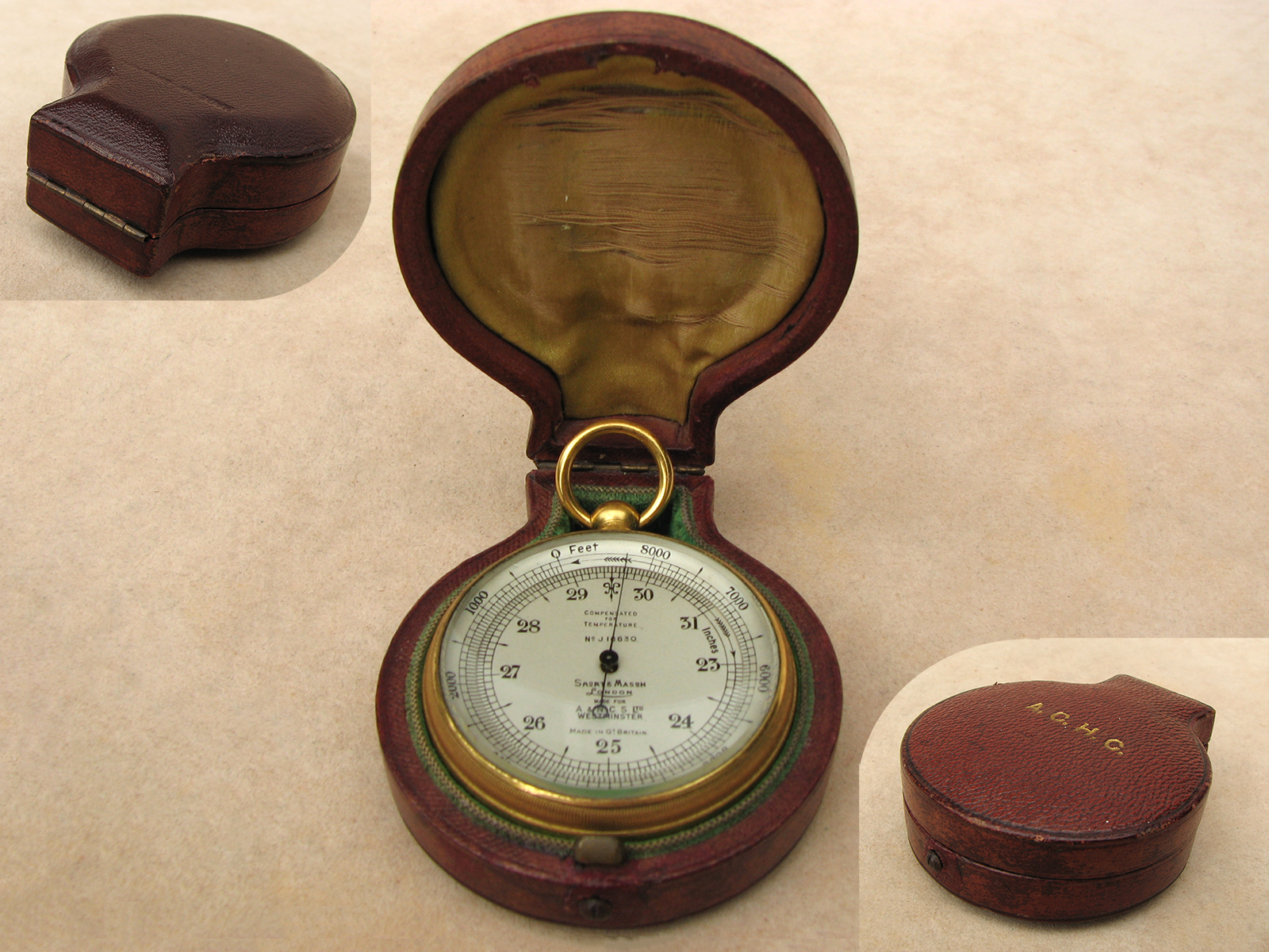 Edwardian Short & Mason pocket barometer & altimeter,
retailed by Army & Navy Co-operative Society